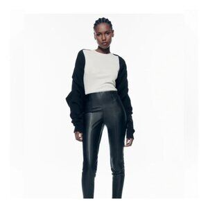 Zara High Waist Faux Leather Leggings